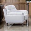 Justin Accent Chair White Top Grain Leather Foam Cushions Steel Legs By Casagear Home BM319291