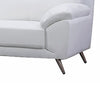 Justin Sofa White Top Grain Leather Foam Cushions Steel Legs 80 Inch By Casagear Home BM319293