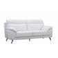 Justin Sofa, White Top Grain Leather, Foam Cushions, Steel Legs, 80 Inch By Casagear Home