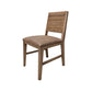 Okai Dining Side Chair Set of 2 Panel Backrest Padded Brown Solid Wood By Casagear Home BM319295