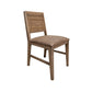 Okai Dining Side Chair Set of 2, Panel Backrest, Padded, Brown Solid Wood By Casagear Home