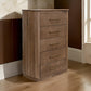 Okai Tall Dresser Chest 5 Drawers Gold Farmhouse Brown Solid Mango Wood By Casagear Home BM319298