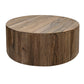 Eray Cocktail Coffee Table 42 Inch Round Drum Shape Brown Mango Wood By Casagear Home BM319299