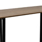 Rina Sofa Table 62 Inch Oval Brown Solid Wood Top Black Metal Frame By Casagear Home BM319302