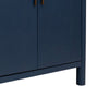 Jazz 76 Inch Sideboard Console 4 Doors Gold Dark Blue Solid Pine Wood By Casagear Home BM319306