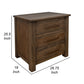 Loe Nightstand 3 Drawers Bronze Handles Farmhouse Brown Solid Poplar Wood By Casagear Home BM319310