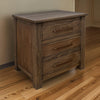 Loe Nightstand 3 Drawers Bronze Handles Farmhouse Brown Solid Poplar Wood By Casagear Home BM319310