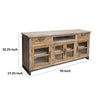 Dome 70 Inch TV Entertainment Console 5 Shelves Black Brown Solid Wood By Casagear Home BM319314