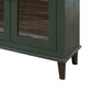 Nove 71 Inch Sideboard Console w Arch Glass Doors Green Pine Wood Bronze By Casagear Home BM319319