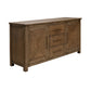 Loe 69 Inch Sideboard Buffet Cabinet, 2 Doors, Brown Solid Poplar Wood By Casagear Home