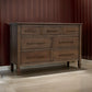 Loe Wide Dresser 7 Drawers Bronze Farmhouse Brown Solid Poplar Wood By Casagear Home BM319331