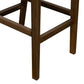 Loe 30 Inch Barstool Set of 2 Panel Back Gray Brown Solid Pine Wood By Casagear Home BM319332