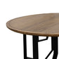 Rina Cocktail Coffee Table 36 Inch Round Brown Solid Wood Black Metal By Casagear Home BM319342