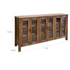 Olum 73 Inch Sideboard Console Glass Doors 2 Tiers Brown Solid Wood By Casagear Home BM319343