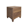 Hyn Industrial Nightstand, 2 Drawers, Tapered Legs, Brown Solid Wood By Casagear Home