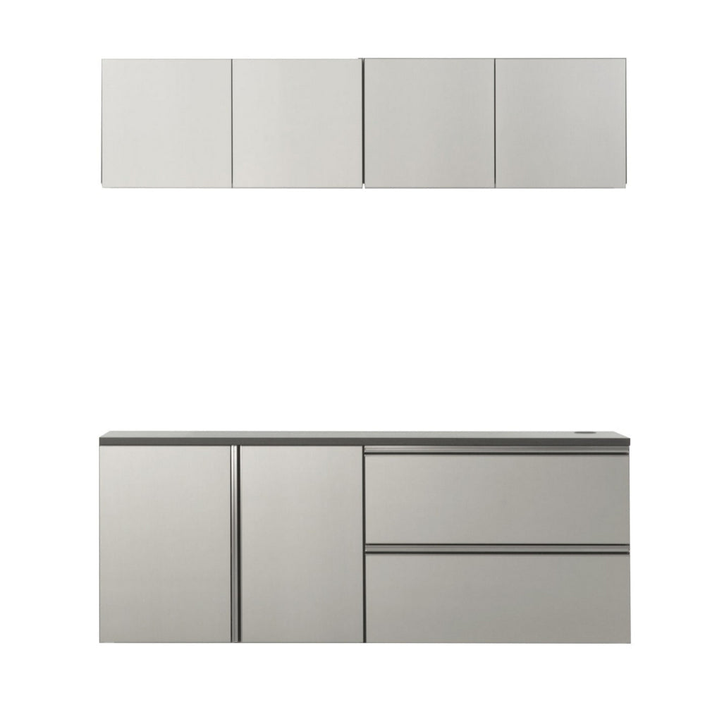 Osy 6pc Wall Mounted Utility Garage Cabinets Drawers and Doors Gray By Casagear Home BM319346