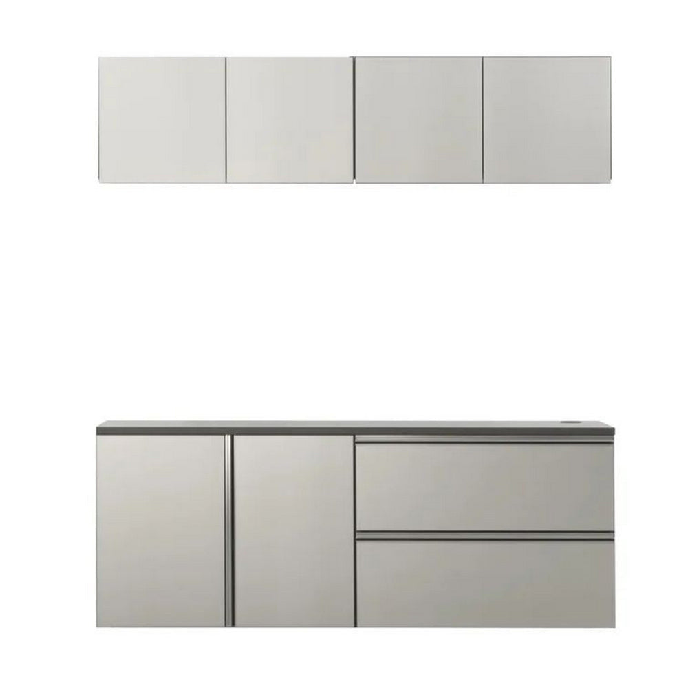 Osy 5pc Wall Mounted Garage Utility Cabinets Drawers and Doors Gray By Casagear Home BM319347