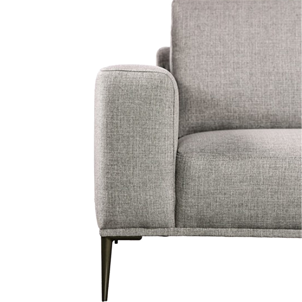 Kevin 2pc Sofa and Loveseat Gray Chenille Modern Track Arms Solid Wood By Casagear Home BM319507