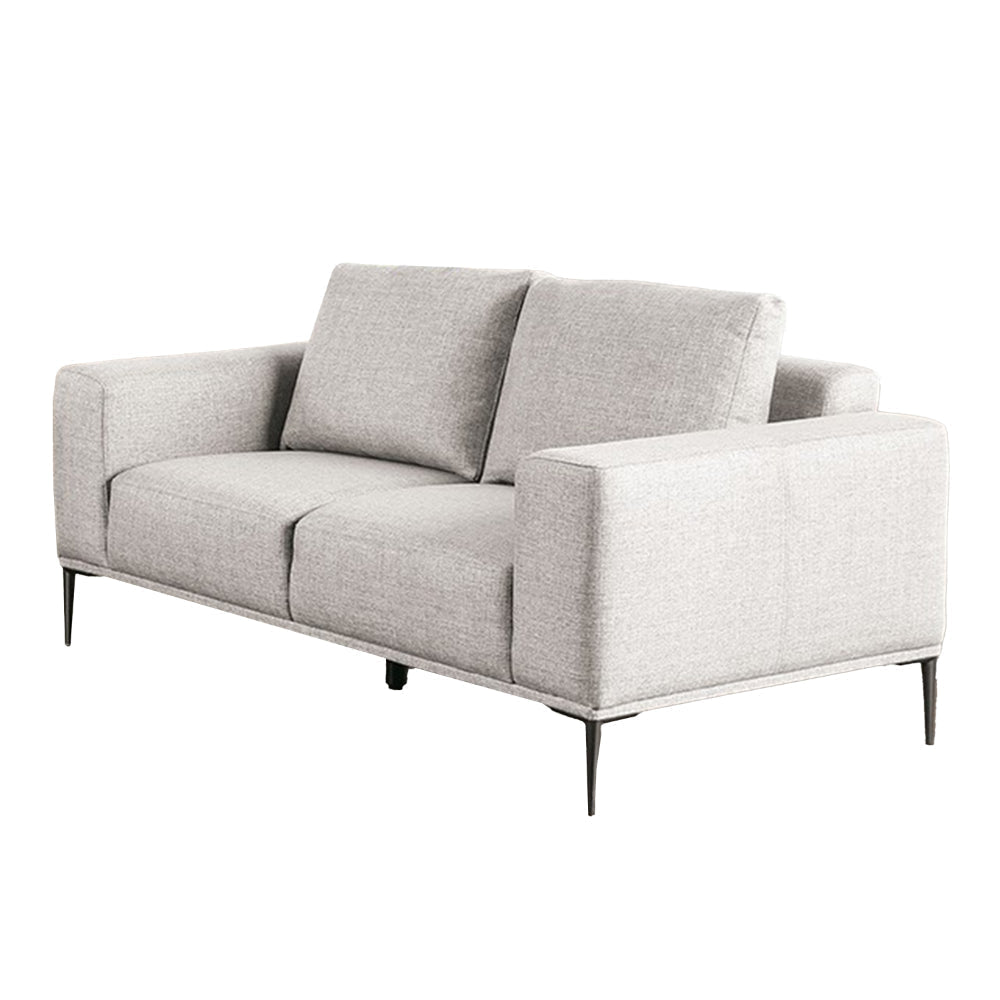 Kevin Loveseat, Gray Chenille, Modern Track Arms, Solid Wood, 65 Inch By Casagear Home