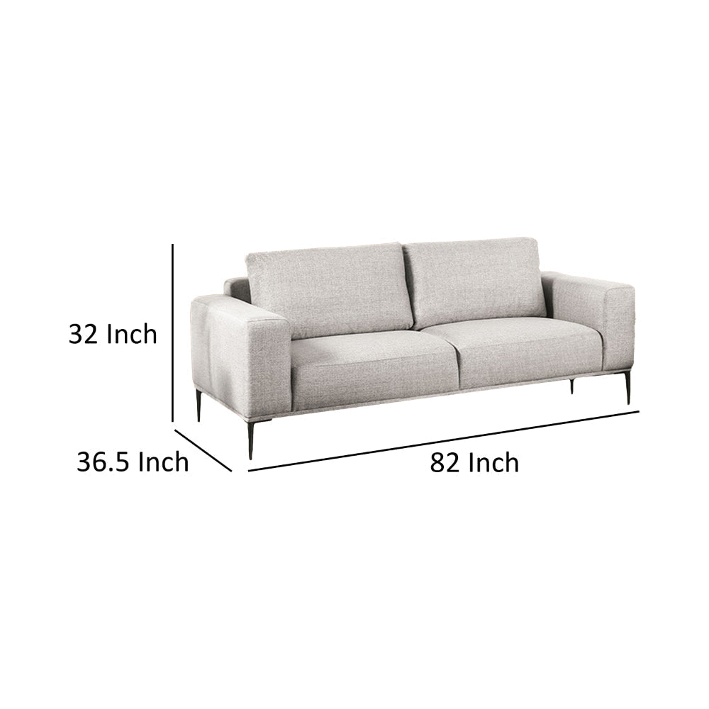 Kevin Sofa Gray Chenille Modern Track Arms Solid Wood 82 Inch By Casagear Home BM319509