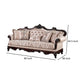 Vera 90 Inch Sofa Button Tufted Rolled Arms Cherry Brown Solid Wood By Casagear Home BM319517