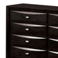 Simo Wide Dresser Spacious Top Metal Knobs 8 Drawers Black Solid Wood By Casagear Home BM319524