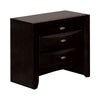 Simo Nightstand, Spacious Top, Metal Knobs, 3 Drawers, Black Solid Wood By Casagear Home