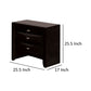 Simo Nightstand Spacious Top Metal Knobs 3 Drawers Black Solid Wood By Casagear Home BM319525