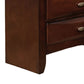 Simo Nightstand Spacious Top Nickel 3 Drawers Cherry Brown Solid Wood By Casagear Home BM319527