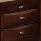 Simo Nightstand Spacious Top Nickel 3 Drawers Cherry Brown Solid Wood By Casagear Home BM319527