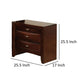 Simo Nightstand Spacious Top Nickel 3 Drawers Cherry Brown Solid Wood By Casagear Home BM319527