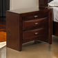 Simo Nightstand Spacious Top Nickel 3 Drawers Cherry Brown Solid Wood By Casagear Home BM319527