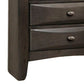 Simo Nightstand Spacious Top Metal Knobs 3 Drawers Gray Solid Wood By Casagear Home BM319529