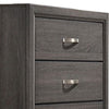 Erica Tall Dresser Chest 5 Drawers Gray Wood Finish Metal Handles By Casagear Home BM319530