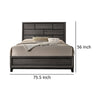 Erica Full Size Bed Gray and Black Wood Finish Panel Style Headboard By Casagear Home BM319533