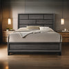 Erica Twin Size Bed Gray and Black Wood Finish Panel Style Headboard By Casagear Home BM319535