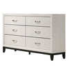 Erica Wide Dresser, 6 Drawers, Spacious Top, White Wood, Metal Handles By Casagear Home