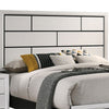 Erica King Size Bed White and Black Wood Finish Panel Style Headboard By Casagear Home BM319537