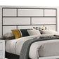 Erica Full Size Bed White and Black Wood Finish Panel Style Headboard By Casagear Home BM319538