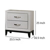 Erica Nightstand 2 Drawers White Wood Finished Frame Metal Handles By Casagear Home BM319539