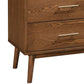 Roma 47 inch Wide Dresser 6 Drawers Nickel Handles Walnut Brown Wood By Casagear Home BM319543