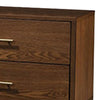 Roma Nightstand 2 Drawers Nickel Bar Handles Walnut Brown Solid Wood By Casagear Home BM319544