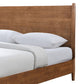 Roma Queen Size Bed Panel Headboard Tapered Legs Walnut Brown Solid Wood By Casagear Home BM319545