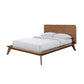 Stacy Queen Size Platform Bed, Panel Headboard, Walnut Brown Solid Wood By Casagear Home