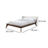 Linzy Queen Bed Beige Boucle Upholstered Winged Edge Brown Solid Wood By Casagear Home BM319548