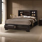 Costa King Size Bed Bookcase Headboard 2 Drawers Dark Brown Solid Wood By Casagear Home BM319549