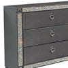 Laine Wide Dresser 6 Drawers Crystal Like Acrylic Trim Gray Solid Wood By Casagear Home BM319551