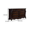 Venta Wide Dresser 9 Drawers Carved Details Cherry Brown Solid Wood Frame By Casagear Home BM319555