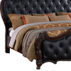 Venta King Bed Brown Frame Black Button Tufted Faux Leather Upholstery By Casagear Home BM319556