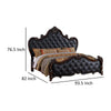 Venta King Bed Brown Frame Black Button Tufted Faux Leather Upholstery By Casagear Home BM319556